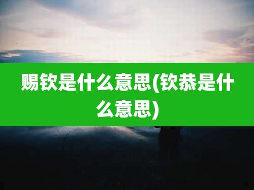 赐钦是什么意思(钦恭是什么意思)