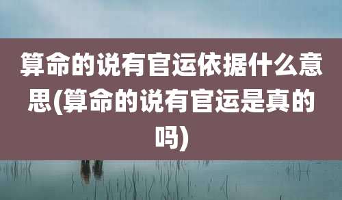 算命的说有官运依据什么意思(算命的说有官运是真的吗)