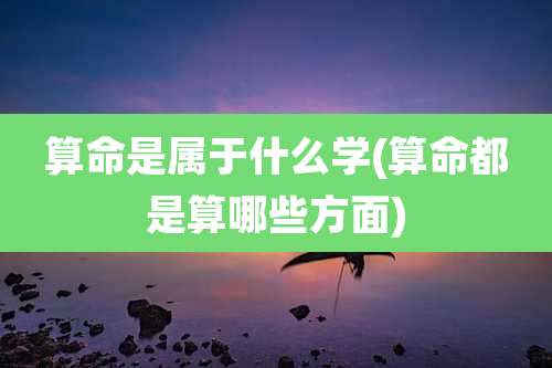 算命是属于什么学(算命都是算哪些方面)