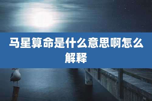 马星算命是什么意思啊怎么解释