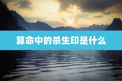 算命中的杀生印是什么