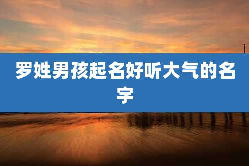 罗姓男孩起名好听大气的名字
