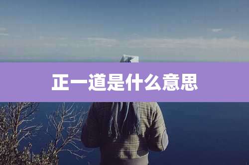 正一道是什么意思