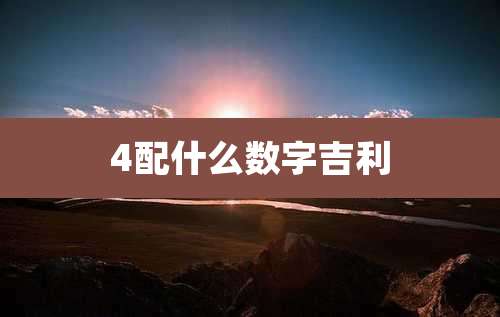 4配什么数字吉利