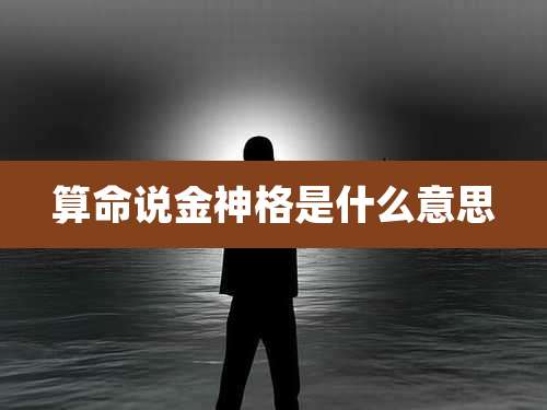 算命说金神格是什么意思