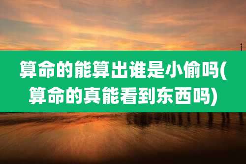 算命的能算出谁是小偷吗(算命的真能看到东西吗)