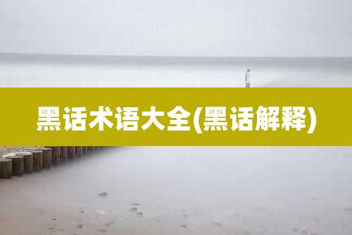 黑话术语大全(黑话解释)