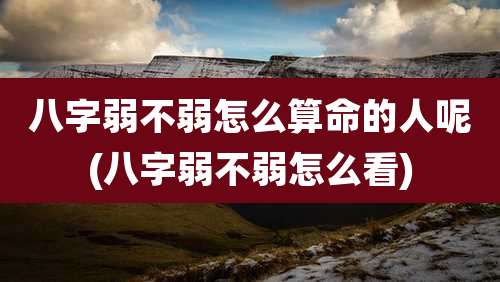 八字弱不弱怎么算命的人呢(八字弱不弱怎么看)