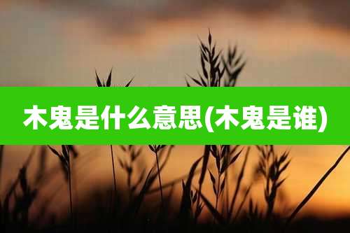 木鬼是什么意思(木鬼是谁)