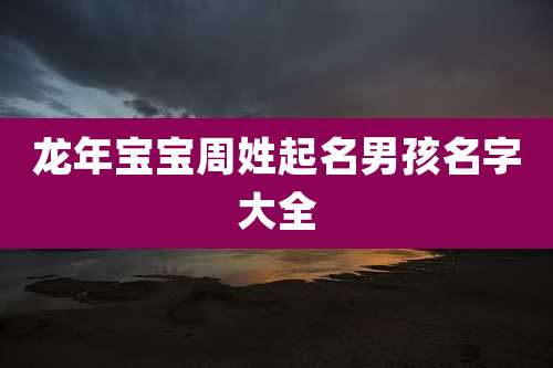 龙年宝宝周姓起名男孩名字大全