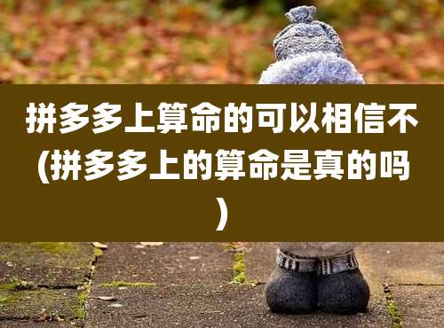 拼多多上算命的可以相信不(拼多多上的算命是真的吗)