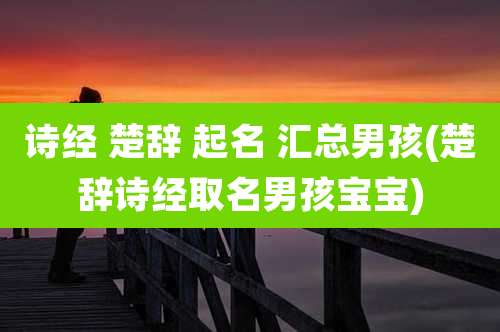 诗经 楚辞 起名 汇总男孩(楚辞诗经取名男孩宝宝)