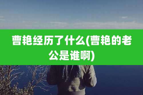 曹艳经历了什么(曹艳的老公是谁啊)