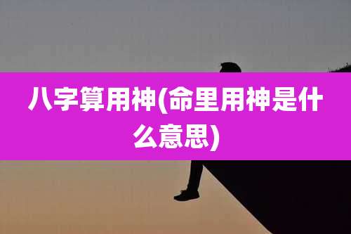 八字算用神(命里用神是什么意思)