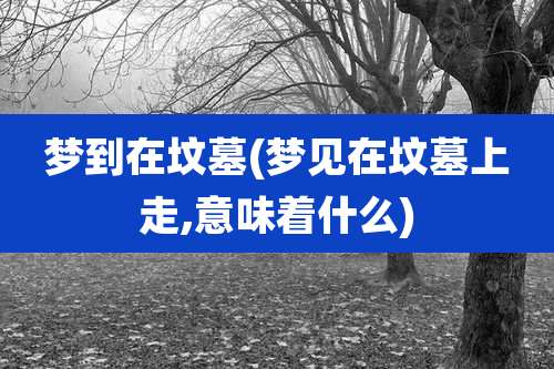 梦到在坟墓(梦见在坟墓上走,意味着什么)