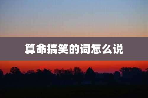 算命搞笑的词怎么说