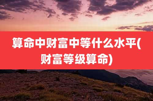 算命中财富中等什么水平(财富等级算命)
