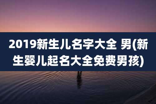 2019新生儿名字大全 男(新生婴儿起名大全免费男孩)
