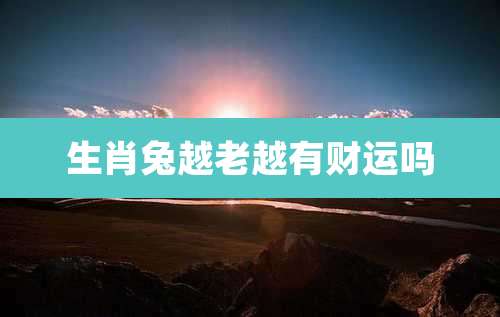 生肖兔越老越有财运吗