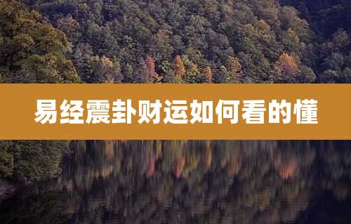 易经震卦财运如何看的懂