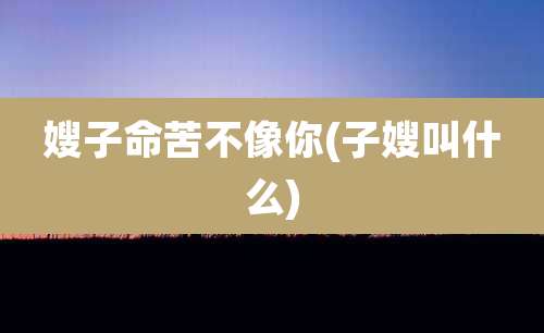 嫂子命苦不像你(子嫂叫什么)