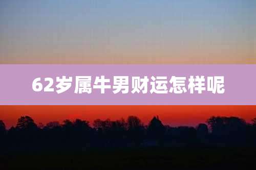 62岁属牛男财运怎样呢