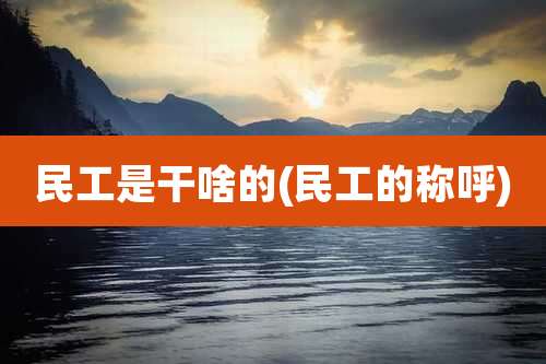 民工是干啥的(民工的称呼)