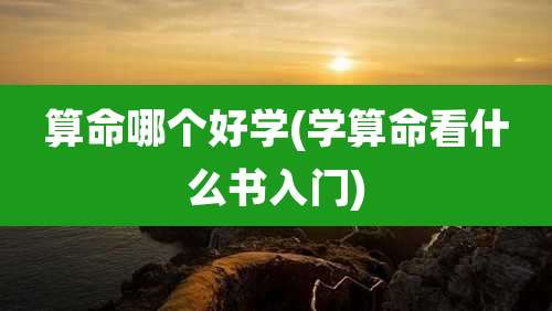 算命哪个好学(学算命看什么书入门)