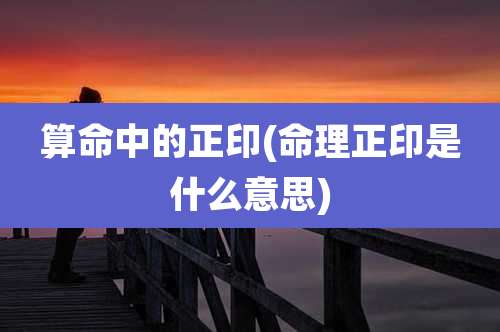 算命中的正印(命理正印是什么意思)