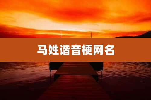 马姓谐音梗网名