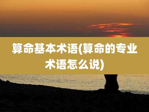 算命基本术语(算命的专业术语怎么说)