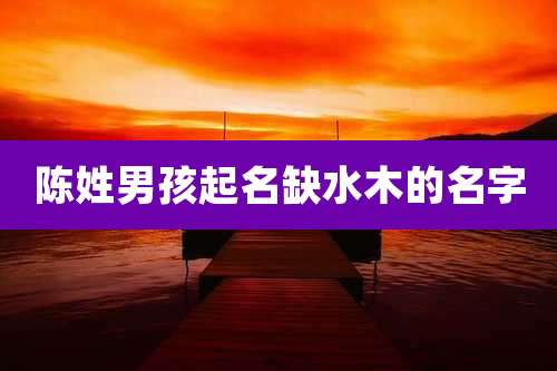 陈姓男孩起名缺水木的名字