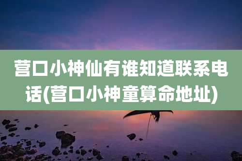 营口小神仙有谁知道联系电话(营口小神童算命地址)