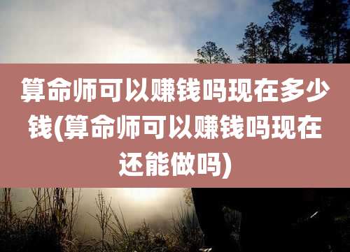 算命师可以赚钱吗现在多少钱(算命师可以赚钱吗现在还能做吗)