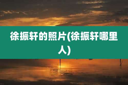 徐振轩的照片(徐振轩哪里人)