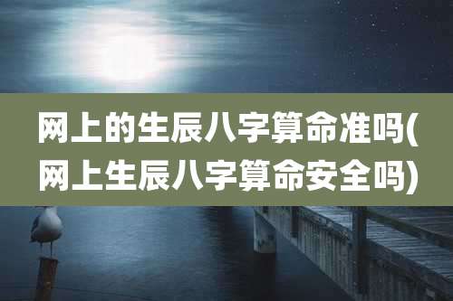 网上的生辰八字算命准吗(网上生辰八字算命安全吗)