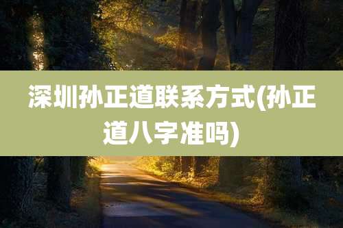 深圳孙正道联系方式(孙正道八字准吗)