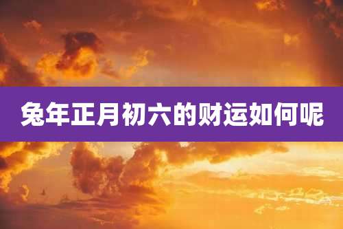 兔年正月初六的财运如何呢