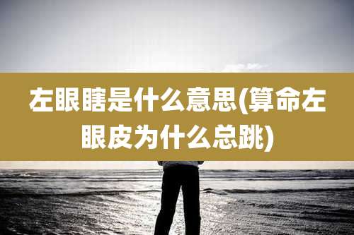 左眼瞎是什么意思(算命左眼皮为什么总跳)