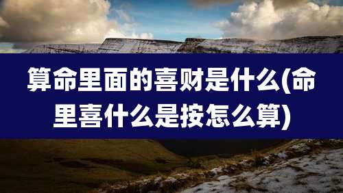 算命里面的喜财是什么(命里喜什么是按怎么算)