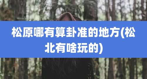松原哪有算卦准的地方(松北有啥玩的)