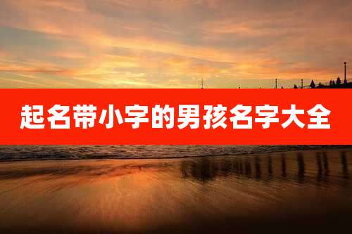 起名带小字的男孩名字大全