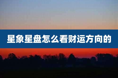 星象星盘怎么看财运方向的