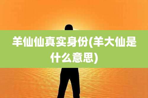 羊仙仙真实身份(羊大仙是什么意思)