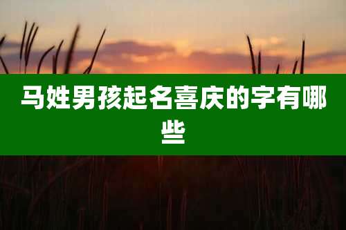 马姓男孩起名喜庆的字有哪些
