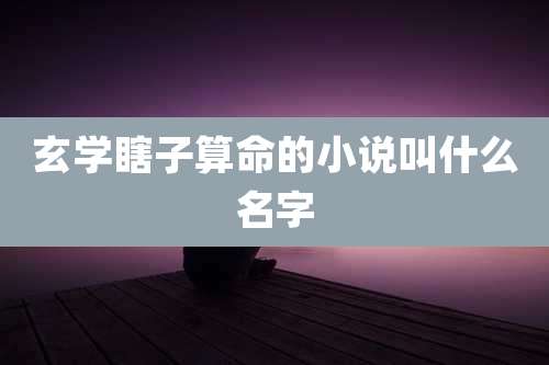 玄学瞎子算命的小说叫什么名字
