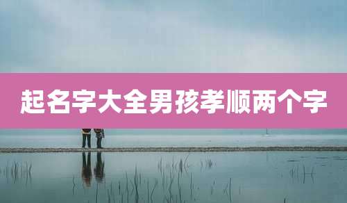 起名字大全男孩孝顺两个字