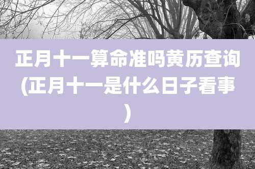 正月十一算命准吗黄历查询(正月十一是什么日子看事)