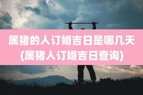 属猪的人订婚吉日是哪几天(属猪人订婚吉日查询)