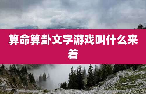 算命算卦文字游戏叫什么来着